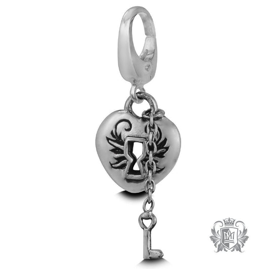 Metalsmiths Sterling Silver heart Lock & Key Charm