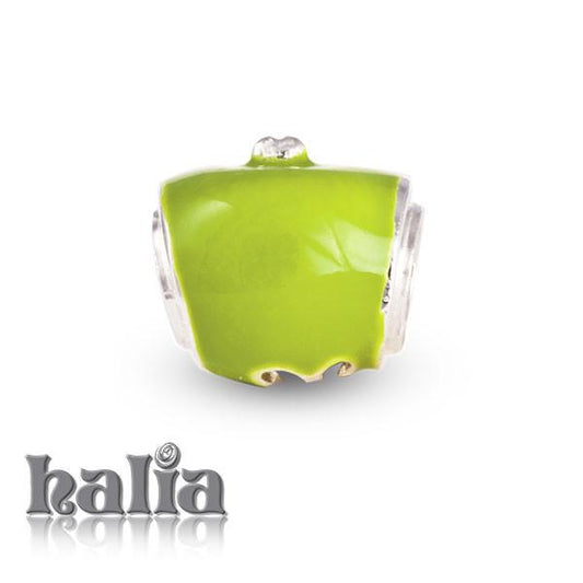 Green Apples -  Sterling Silver with Enamel Beads