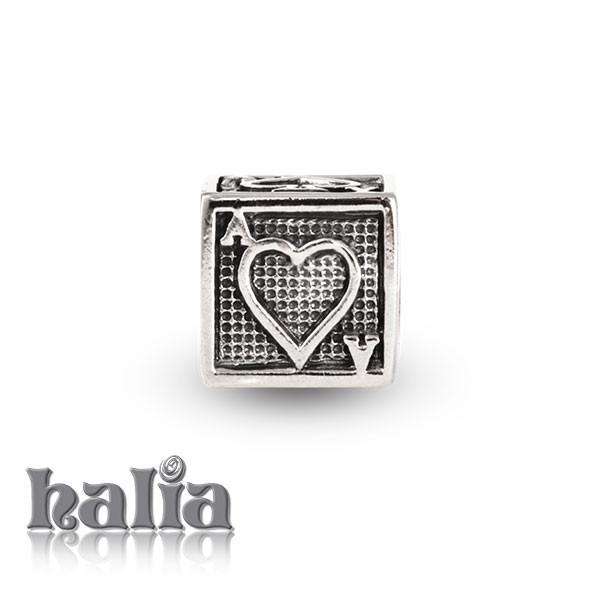 4 Ace Cube -  Sterling Silver Bead