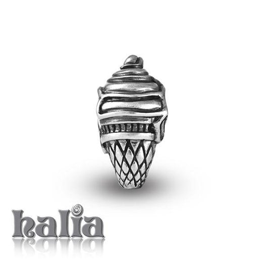 Ice Cream Cone -  Sterling Silver Bead