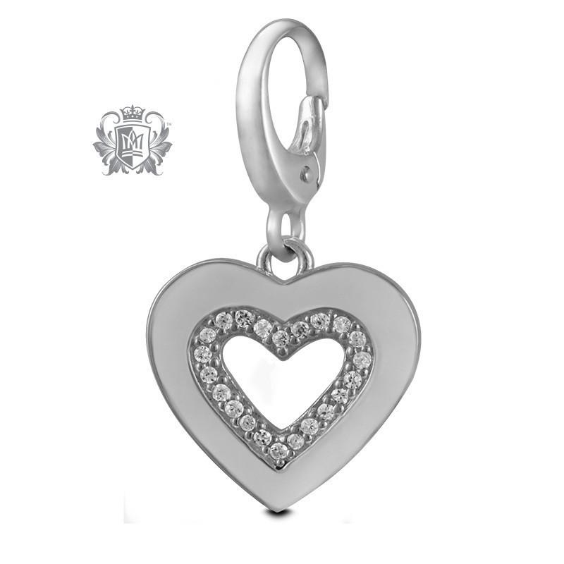 Paví© Cubic Heart Charm -  Charm