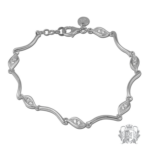 Two Stone Lobe Link Bracelet - Metalsmiths Sterling‚Ñ¢ Canada