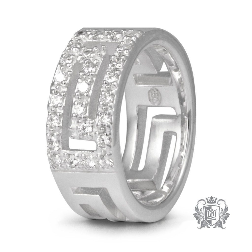 Greek Key PavŽ Band - Metalsmiths Sterling‚Ñ¢ Canada