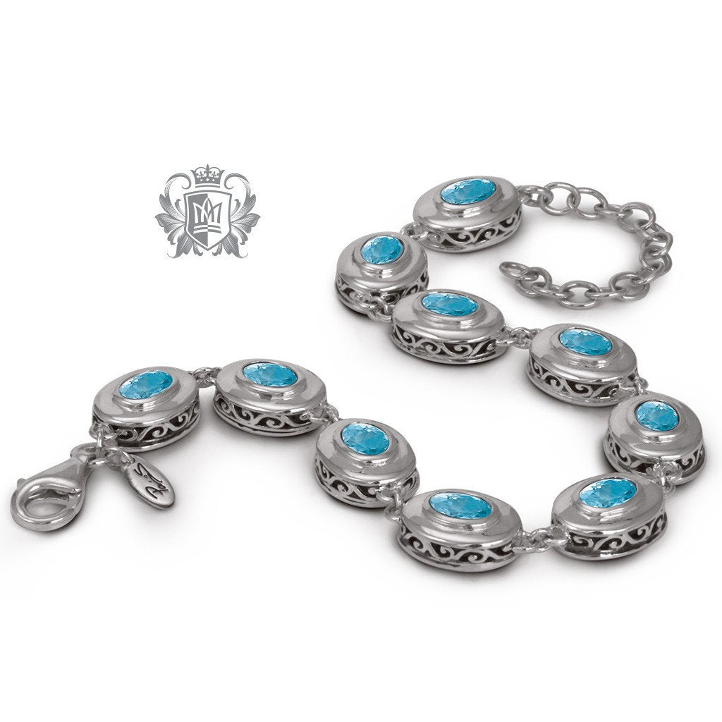 Scroll Gemstone Link Bracelet - Metalsmiths Sterling‚Ñ¢ Canada