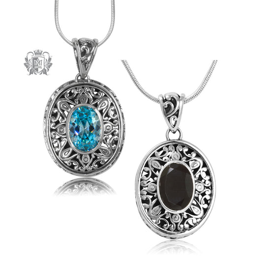 Oval Gemstone Pendant