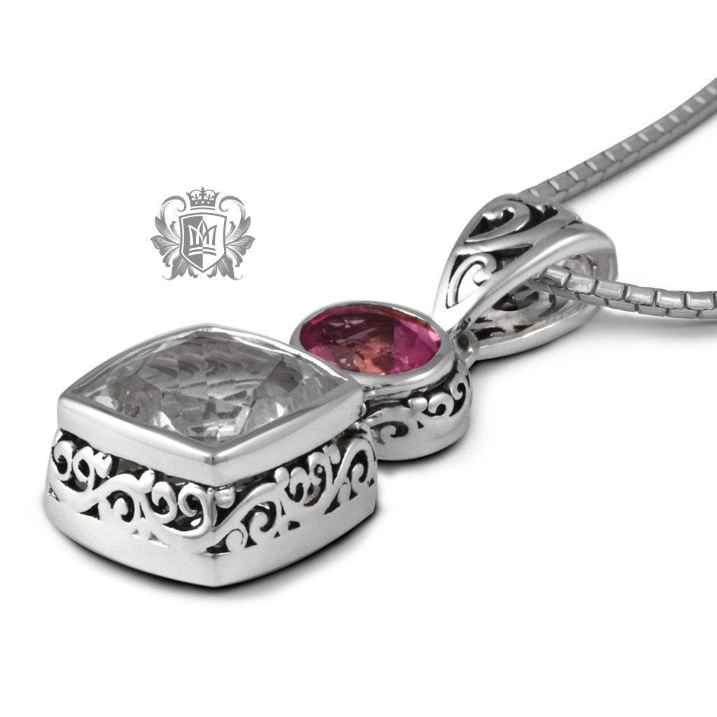 Rock Crystal & Pink Topaz Pendant - Metalsmiths Sterling‚Ñ¢ Canada