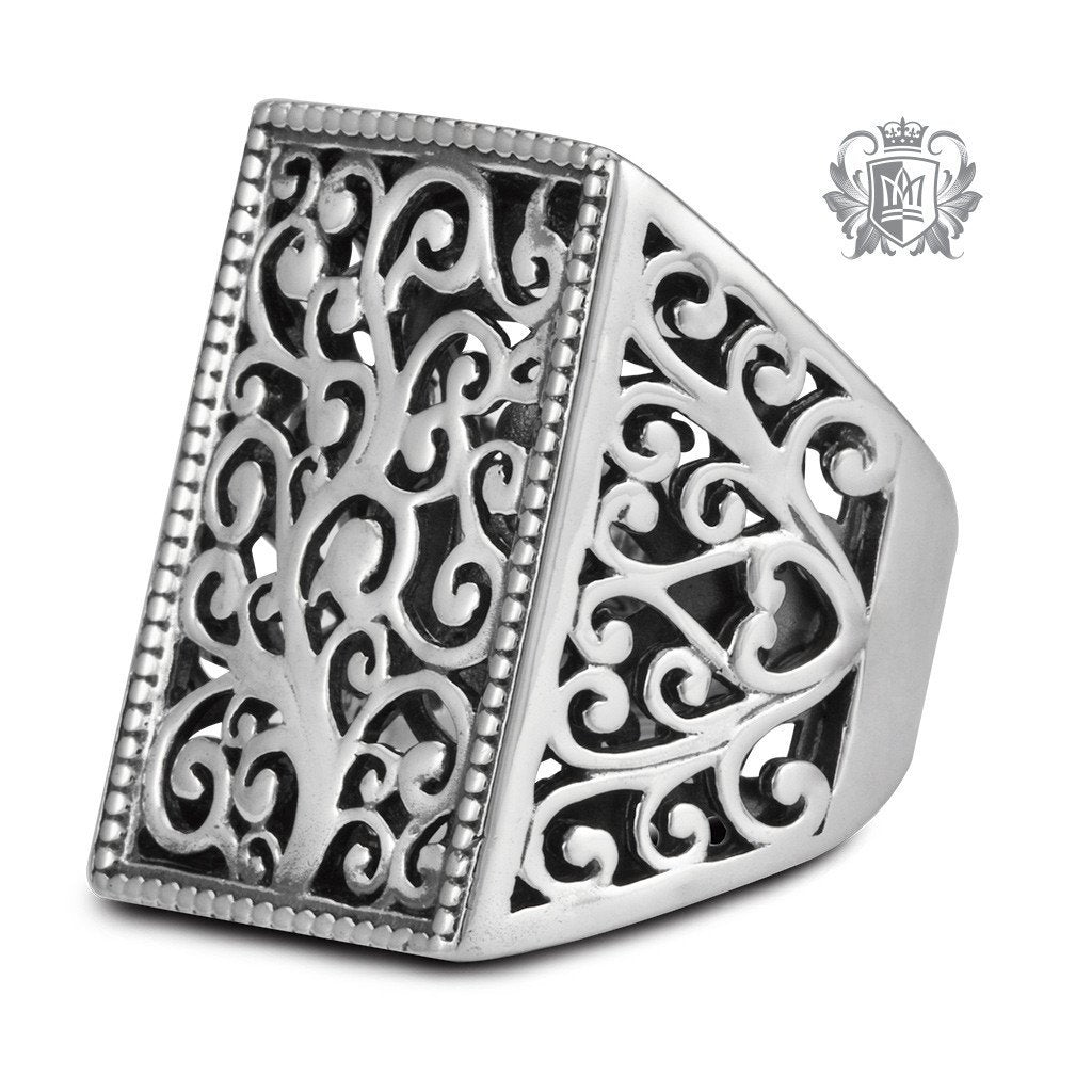Square Top Scrolled Ring - Metalsmiths Sterling‚Ñ¢ Canada
