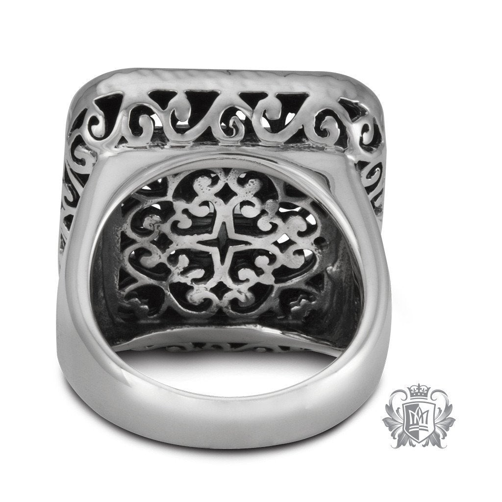 Square Top Hammered Ring - Metalsmiths Sterling‚Ñ¢ Canada