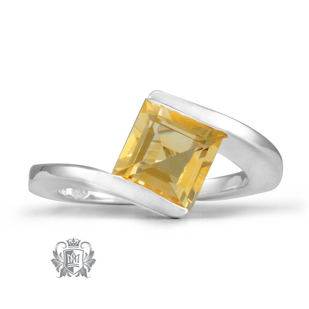 Offset Square Channel Ring - Metalsmiths Sterling‚Ñ¢ Canada