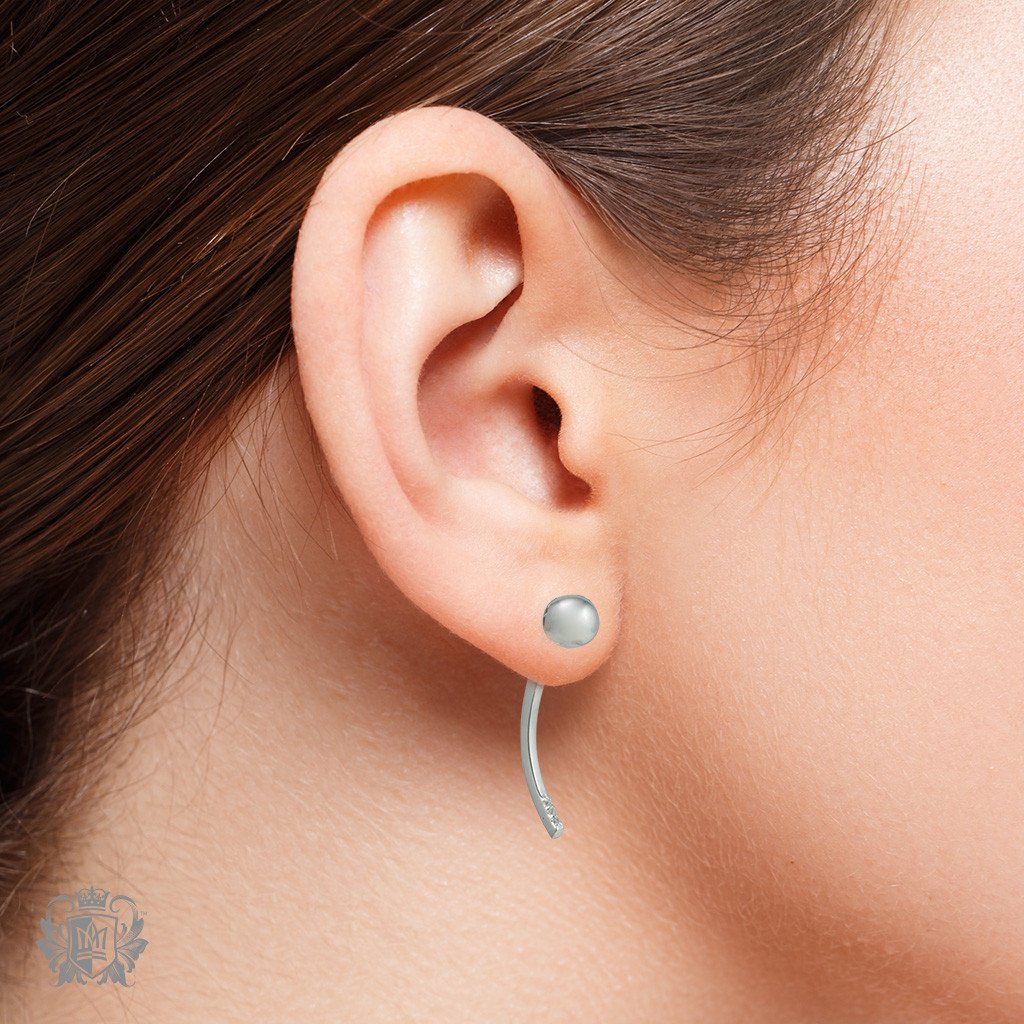 Dangling Ear Jackets with Triple Prong Set Cubics - Metalsmiths Sterling™ Canada