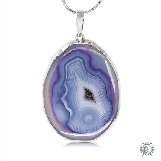 Oversized Amethyst Agate Pendant