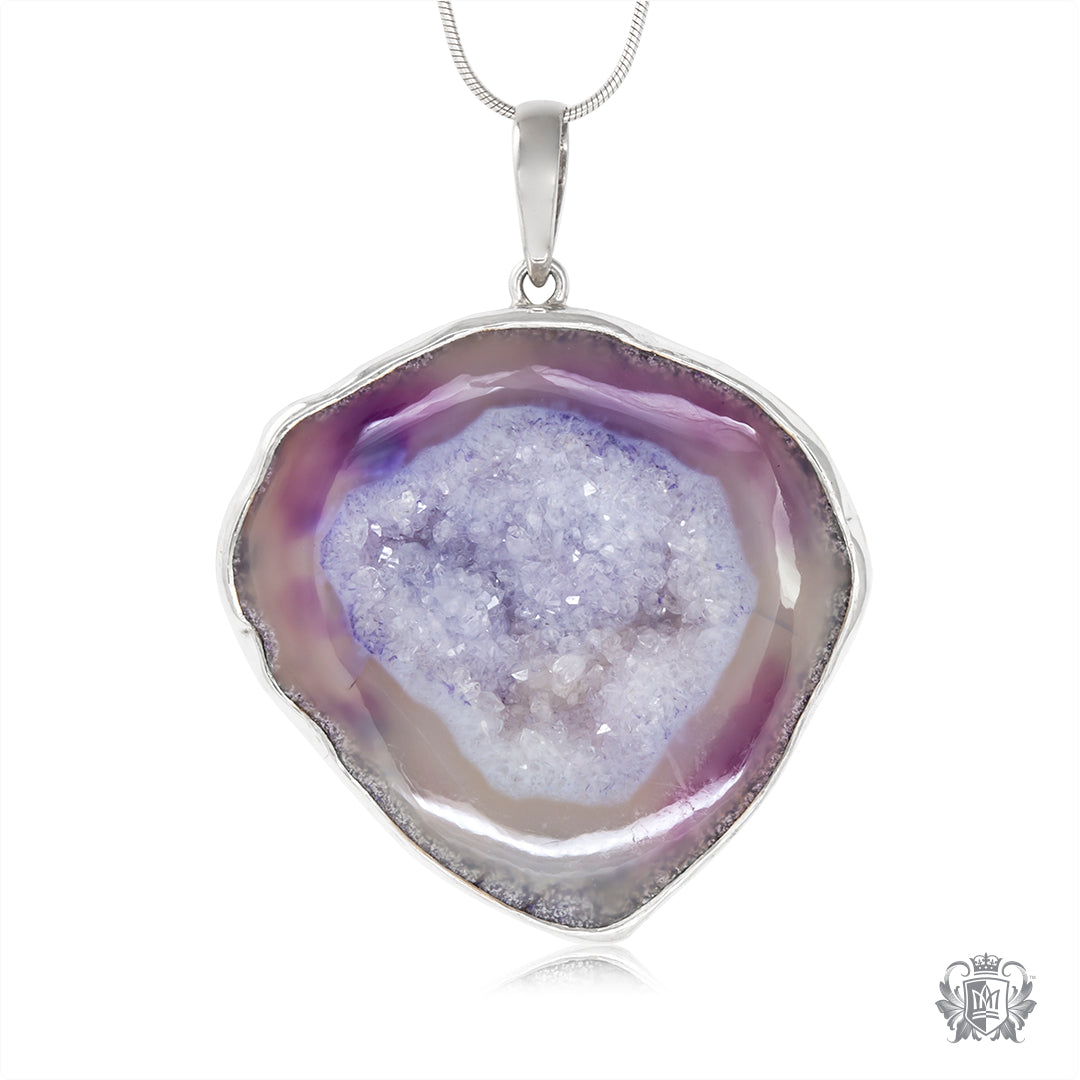 Oversized Amethyst Agate Pendant