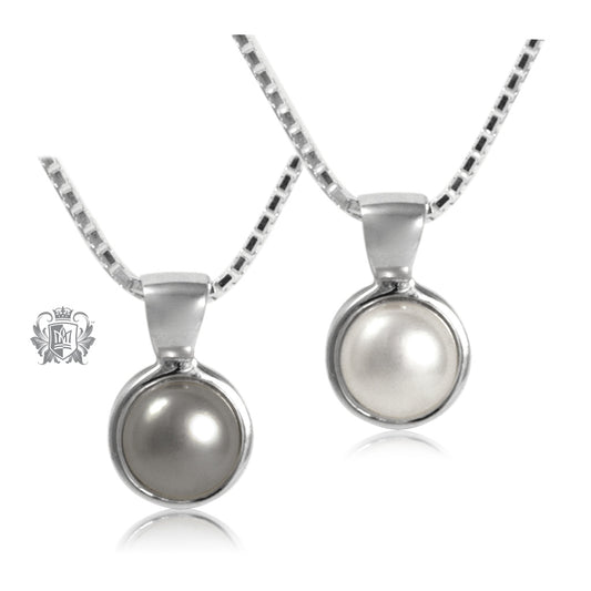 Small Fresh Water Bezel Set Pearl Pendant