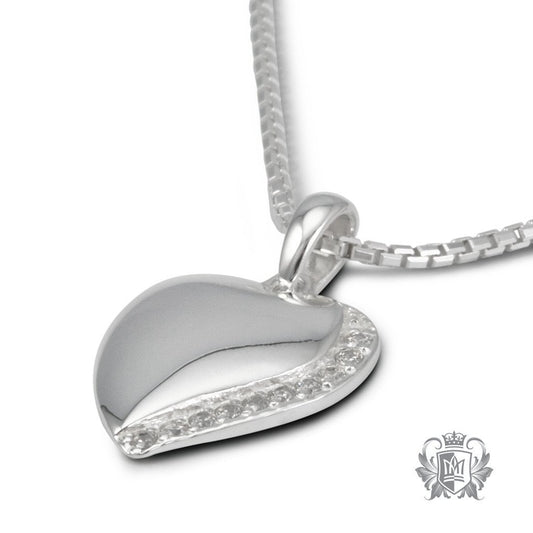 Metalsmiths Sterling Silver PavÃ© Cubic Elegant Heart Pendant - side