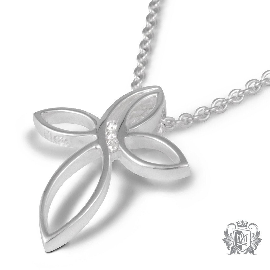 Metalsmiths Sterling Silver Triple Cubic Petal Cross - side